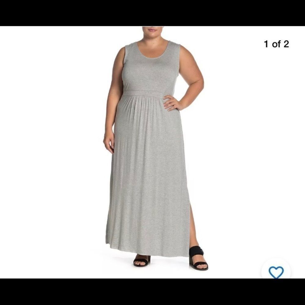 Bobeau Grey Caine Cross Back maxi dress
